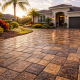 freshly sealed brick paver driveway at Florida home
