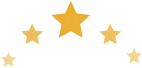 Five gold stars rating icon