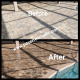 Before and after paver restoration on a Florida pool deck patio, showing renewed color and sealed surface in Tampa Bay area
